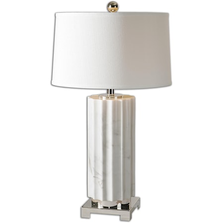 Castorano White Marble Lamp